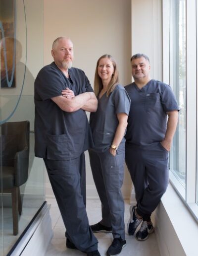 Founders and Owners of Roncesvalles Dental Centre, left to right, dentists Dr. Alexander Lock, Dr. Pamela McGrath and Dr. Andrew Plaitis